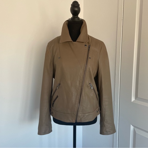 ESPRIT Faux Leather Moto Jacket - Warm Gray/Taupe/Tan - Picture 10 of 12